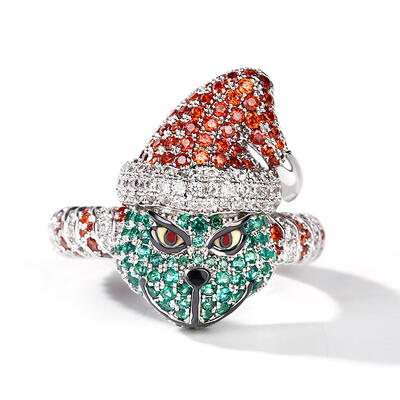 Jeulia Christmas Monster Inspired Sterling Silver Ring