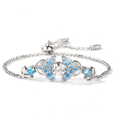 Jeulia Butterfly Round Cut Sterling Silver Bracelet