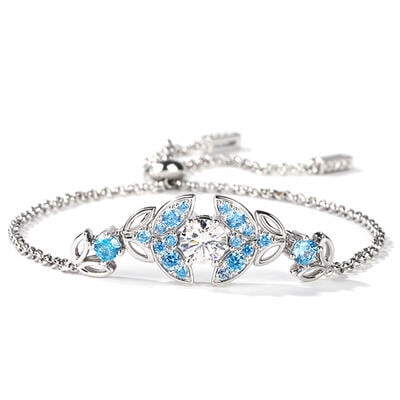 Jeulia Butterfly Round Cut Sterling Silver Bracelet