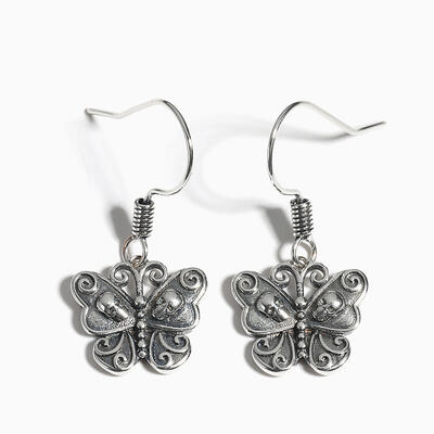 Jeulia "Gothic Butterfly" Skull Sterling Silver Earrings