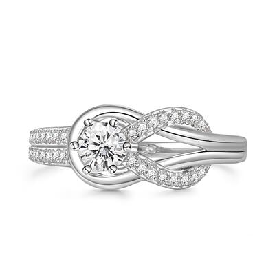Jeulia Infinity Engagement Ring Round Cut Eternity Design