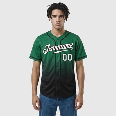 Custom Green Fashion Baseball Jersey – Personalized Name, Number, Logo & Bulk Orders