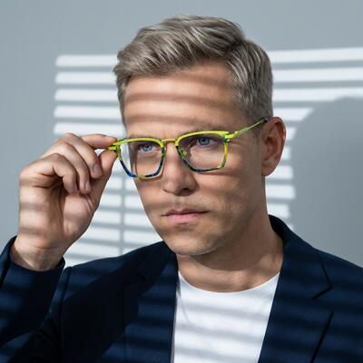 Archibald Yellow Rectangle Glasses