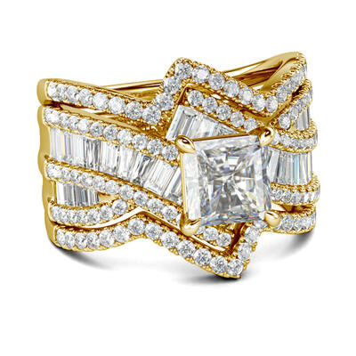 Jeulia Anillo de bodas de diamantes completo personalizado
