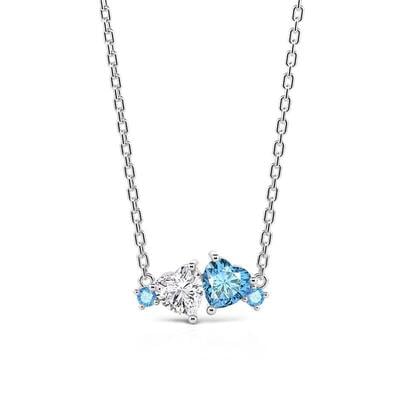 Jeulia Custom Double Heart Necklace With Birthstone