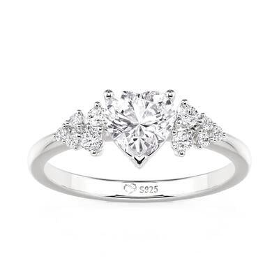 Jeulia Olivetta Simple Heart Promise Ring Sterling Silver