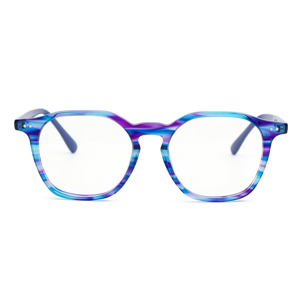 Evelyn Blaue Quadratische Brille