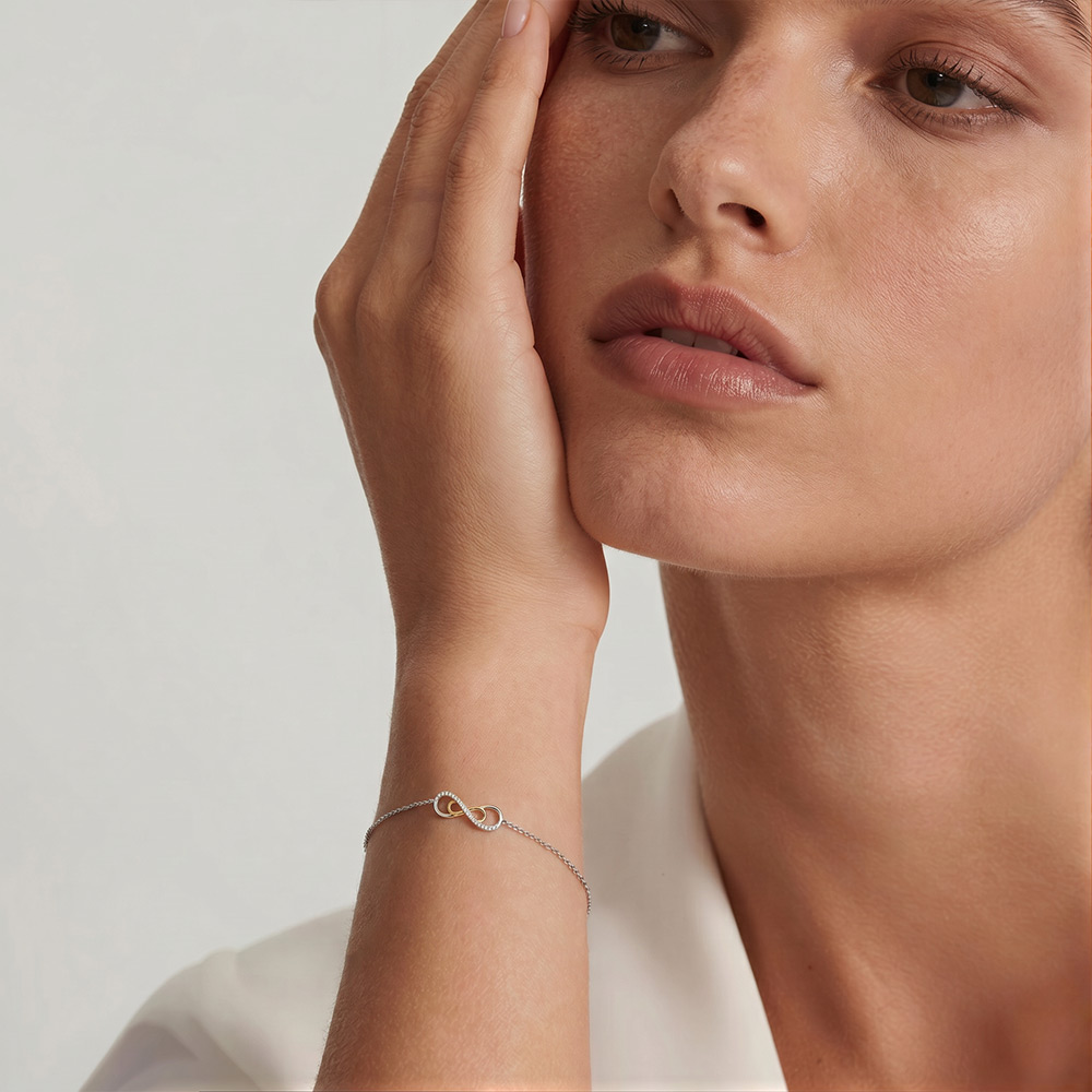 "Mon amour infini" Bracelet double nœud infini