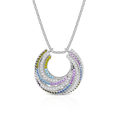 Jeulia Celestial Spiral Pendant Necklace