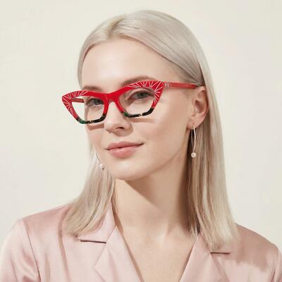Farrah Red Cat Eye Glasses