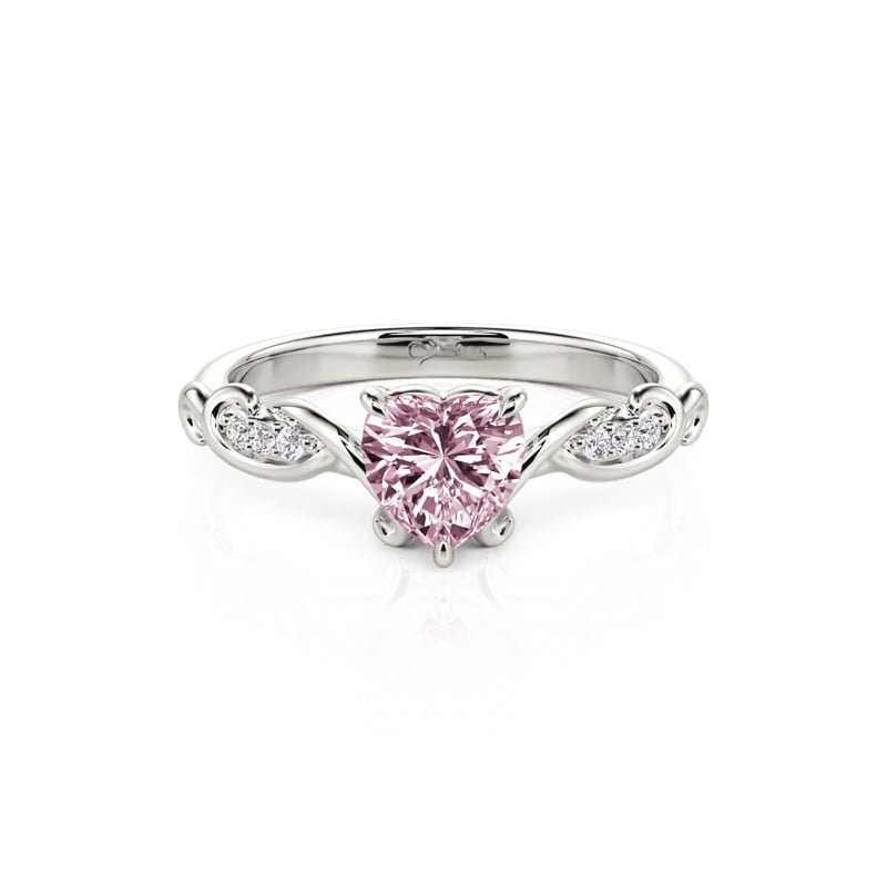 Jeulia Infinite Swirl Pink Heart Promise Ring Sterling Silver