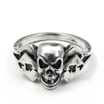 Jeulia Skull Design Sterling Silver Men's Ring