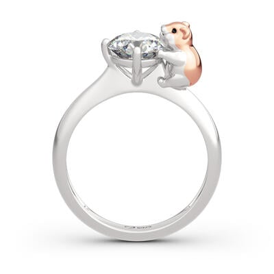 Jeulia Hug Me "Adorable Hamster" Round Cut Sterling Silver Ring