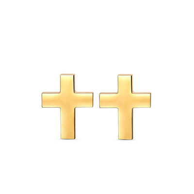 Jeulia Cross Men's Stainless Steel Stud Earrings