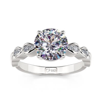 Jeulia Round Cut Sterling Silver Ring