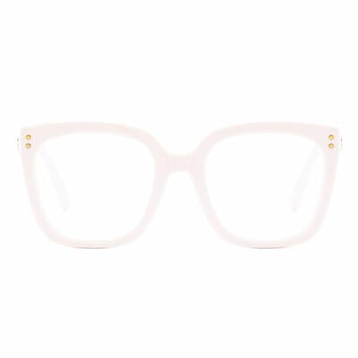 Trog White Square Glasses