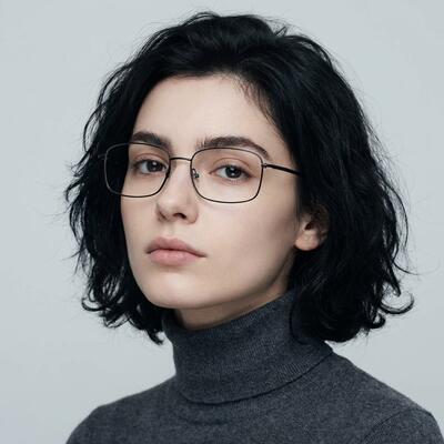 Rosa Lunettes Rectangulaires Noires