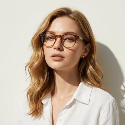 Regan Lunettes Rondes Marron