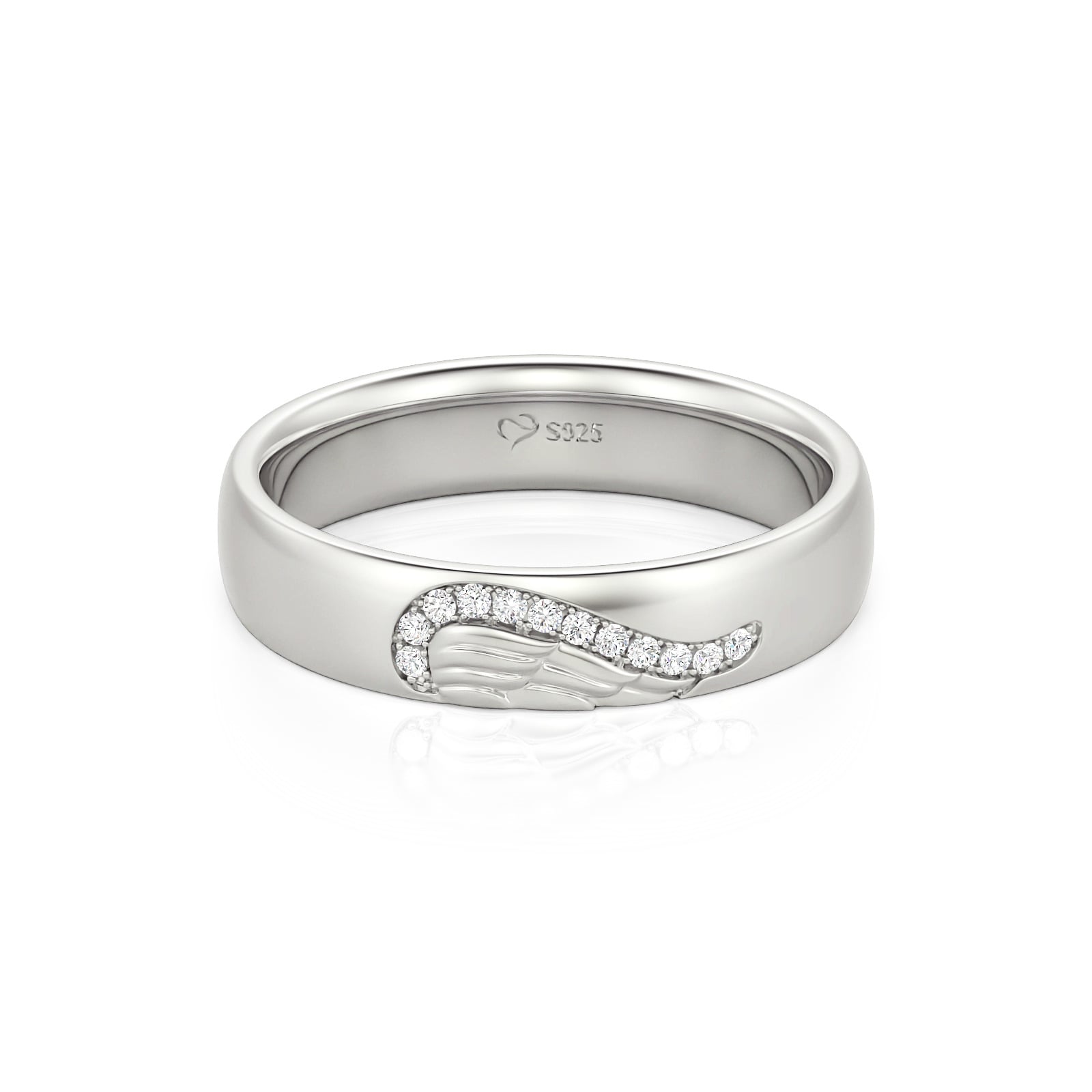 Jeulia Anillo de pareja creativo en forma de corazón para mujer