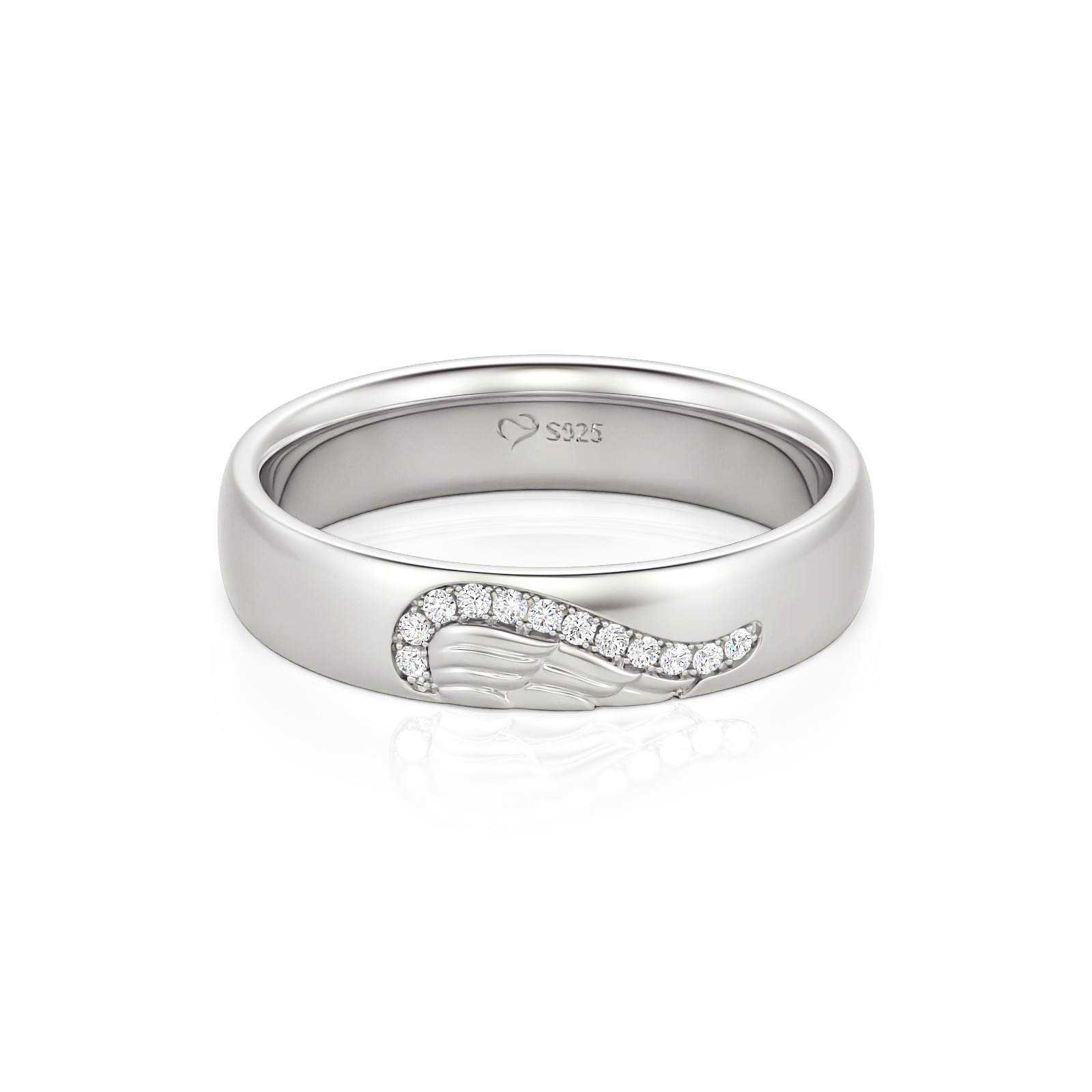 Jeulia Anillo de pareja creativo en forma de corazón para mujer