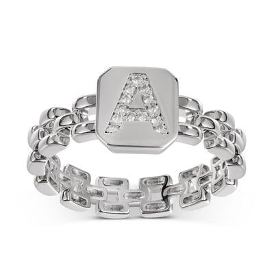 Jeulia "Born To Be Yours" Personalized Sterling Silver Ring