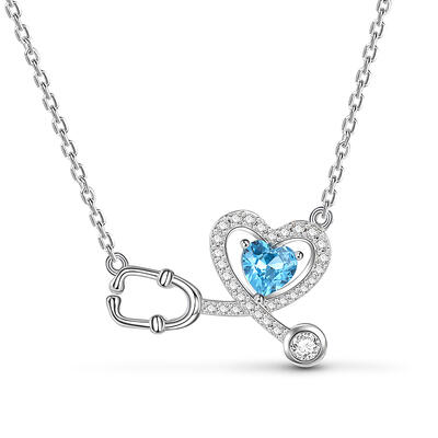 Jeulia Heart-Shaped Personalized Sterling Silver Necklace