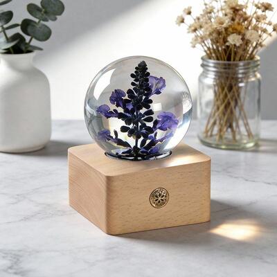 Romantic Lavender Sphere Resin Lamp - Valentine's & Mother's Day Gift