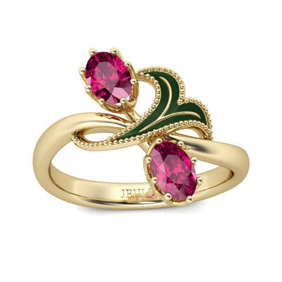 Jeulia Two Stone Sterling Silver Ring