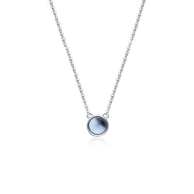Simple Blue Ocean Sterling Silver Necklace
