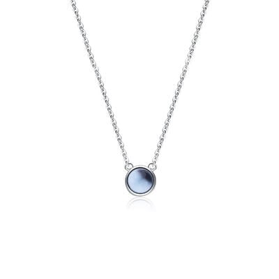 Simple Blue Ocean Sterling Silver Necklace