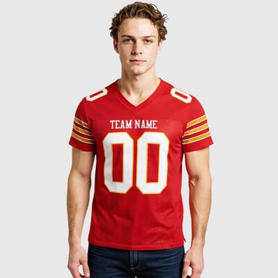 アメフト ユニフォーム ジャージ Vネック ロゴマーク 番号 チーム名 ネーム オーダーメイド対応