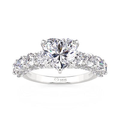Jeulia Bague de fiançailles Cœur d'amour avec Demi Alliance Éternité