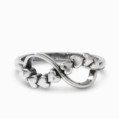 Jeulia "Hearts Infinity" Sterling Silver Ring