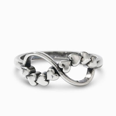 Jeulia "Hearts Infinity" Sterling Silver Ring