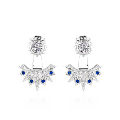 Jeulia Luna Astra Sunburst Drop Earrings