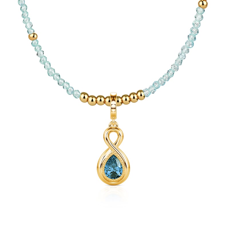 Jeulia Energy Magic Custom Beaded Infinity Birthstone Necklace