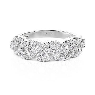 Jeulia Anillo Trenzado Tejido Personalizado con Piedra de Nacimiento Plata de Ley