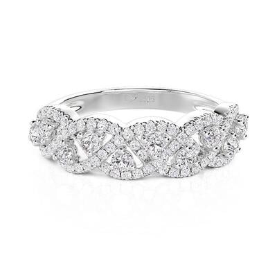 Jeulia Anillo Trenzado Tejido Personalizado con Piedra de Nacimiento Plata de Ley