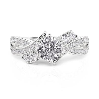 Jeulia Eternal Bypass Round Cut Engagement Ring