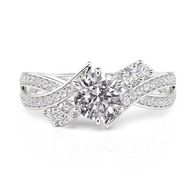 Jeulia Eternal Bypass Round Cut Engagement Ring