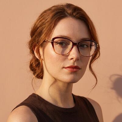 Edwii Lunettes Cat Eye Marron