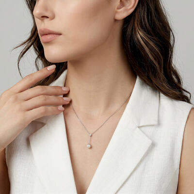 "Moonshadow Allure" 7.5-8.0mm Freshwater Pearl Necklace