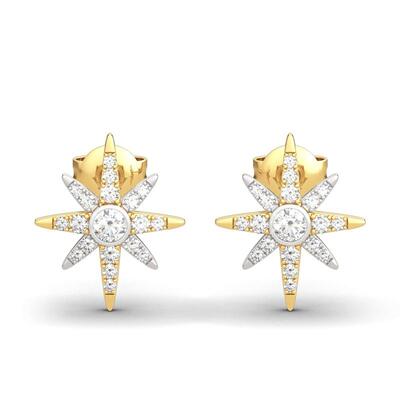 Jeulia Two Tone Star Sterling Silver Earrings
