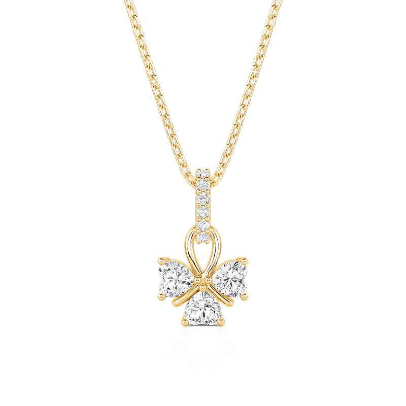 Jeulia Custom Gold Infinity 3 Leaf Clover Birthstone Necklace