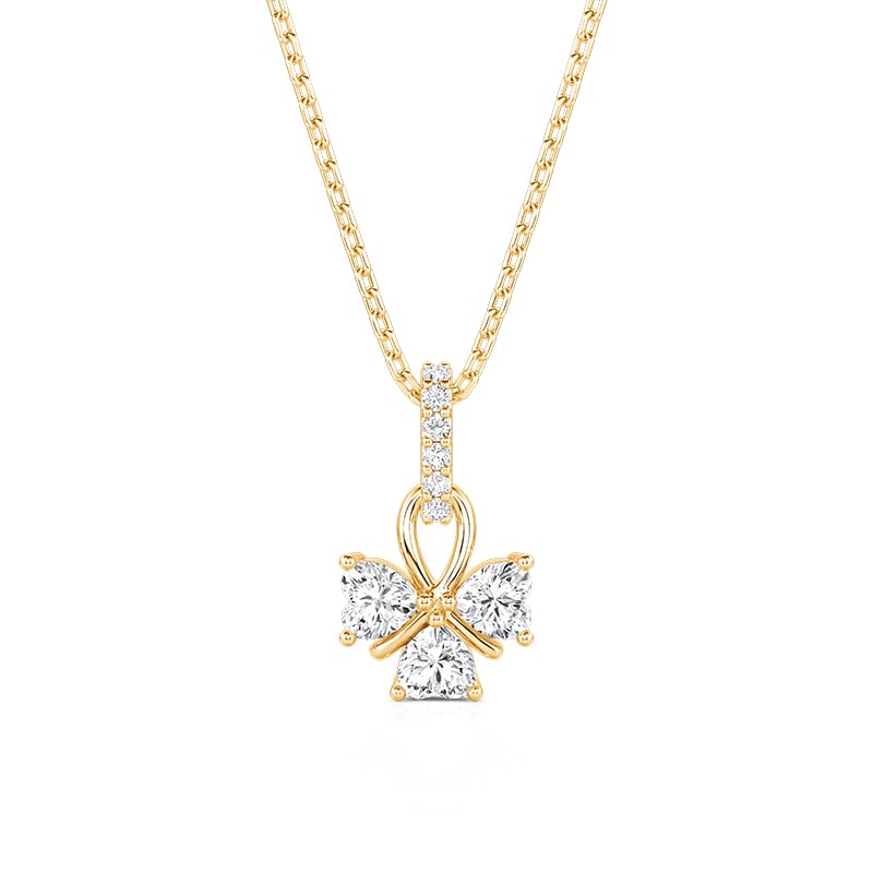 Jeulia Custom Gold Infinity 3 Leaf Clover Birthstone Necklace