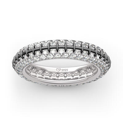 Jeulia "Pumpkin King" Inspired Sterling Silver Eternity Band