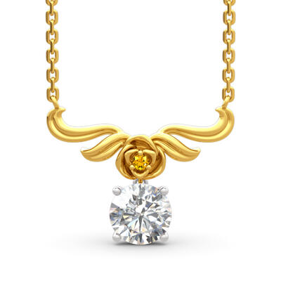 Jeulia Vintage Flower Round Cut Sterling Silver Necklace