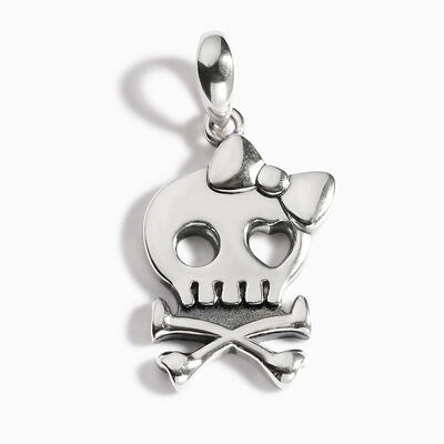 Jeulia "Girl Skull" Sterling Silver Charm