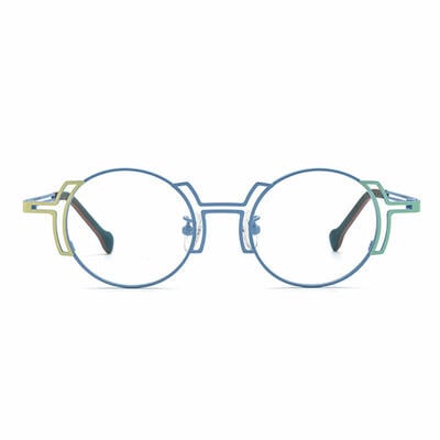 Kathleen Blue Round Glasses