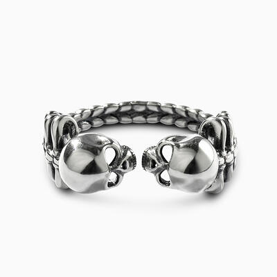 Jeulia "Lovers of Valdaro" Skull Sterling Silver Ring